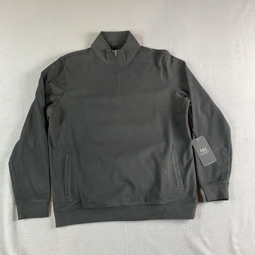 Tpj The Perfect Jean Pullover Mens Large 1/4 Zip Stretch Mock Neck Sweatshirt